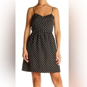 J.Crew Dress black & white polka dot sundress pockets Size 6